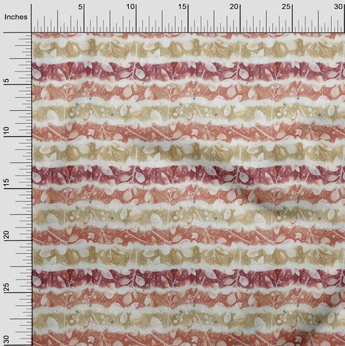 Miniatura 3 de oneOone The Yard - Tela de algodón flexible de color beige con estampado floral, 40 pulgadas de ancho