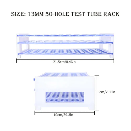 Miniatura 6 de 50 tubos de ensayo de vidrio transparente de 0.5 fl oz (0.512 x 3.937 in) con tapones de corcho y 1 estante de tubos de plástico de 50 agujeros