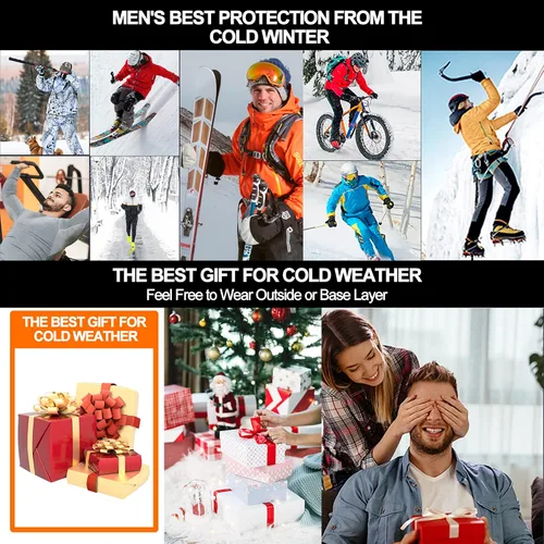 Miniatura 6 de UNIQUEBELLA - Ropa interior térmica para hombre con calzoncillos largos y forro polar de secado rápido y capa de base térmica