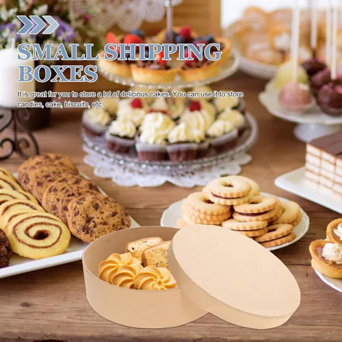 Miniatura 7 de VILLCASE Cajas redondas con tapa de 6.49 x 6.49 x 1.96 pulgadas, contenedores de embalaje de cartón para galletas, joyas, pequeñas cajas