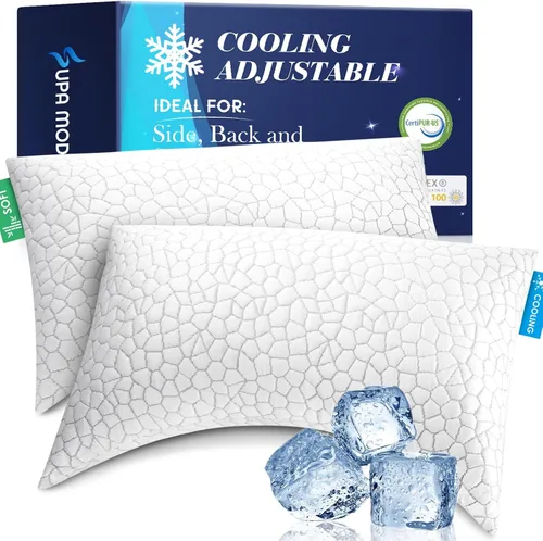 Miniatura 12 de SUPA MODERN Almohada refrescante de tamaño estándar, 1 paquete, almohadas de espuma viscoelástica trituradas CertiPUR-US, almohadas de cama frescas