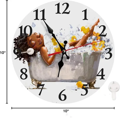 Miniatura 7 de LOKMU Reloj de pared silencioso sin tictac de 10 pulgadas, reloj redondo decorativo para sala de estar, cocina, hogar, baño, dormitorio, oficina
