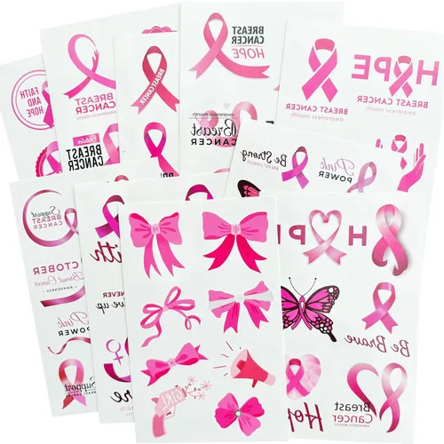 Miniatura 4 de Tatuajes de huellas labiales, tatuaje facial temporal rojo y rosa para mujeres, hombres y niños, 10 hojas