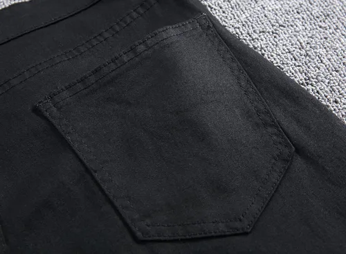 Miniatura 4 de Leward - Pantalones vaqueros para hombre ajustados elásticos color negro
