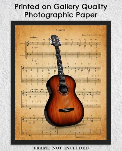 Miniatura 5 de Póster de guitarra vintage Canon: impresiones artísticas estéticas de pared para baño, hogar, cueva de hombre, dormitorio, oficina y bar, idea