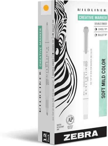 Miniatura 34 de Zebra Pen Mildliner - Resaltador de doble punta, puntas gruesas y finas, Azul