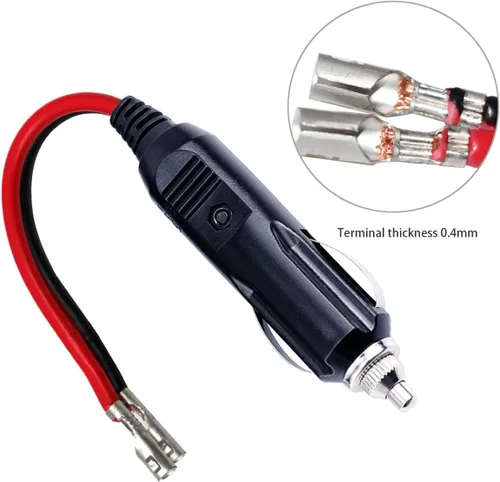 Miniatura 2 de Enchufe macho de repuesto para encendedor de cigarrillos, 12 V, con cables 2P