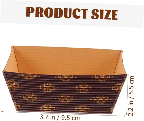 Miniatura 5 de HOMSFOU Bandeja de pastel corrugado, mini pan, papel de regalo de Navidad, pan, pan, pan, sartenes, rectángulo, tazas decorativas, papel de embalaje