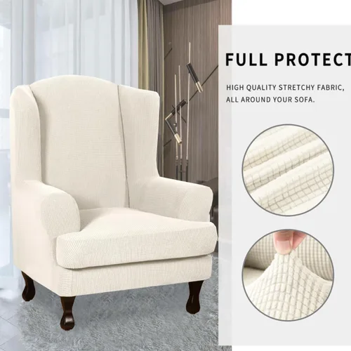 Miniatura 4 de INFLAG Fundas para silla con respaldo de ala, fundas elásticas de elastano para silla con respaldo de ala, fundas para sofá, fundas lavables