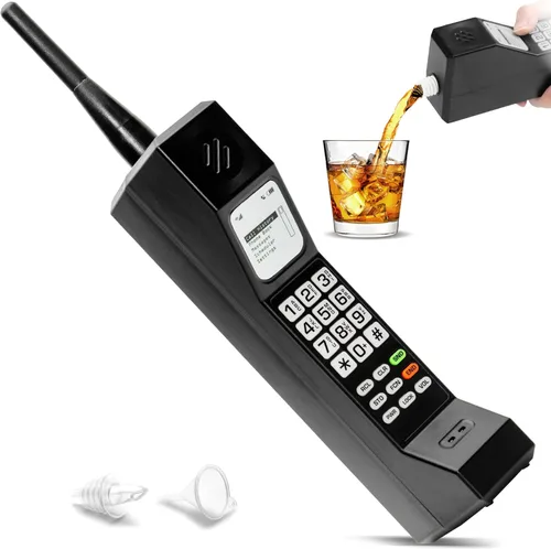 GoPong Old School Prop Phone & 12 oz Flask – Frasco de alcohol oculto para teléfono celular retro para fiestas de los años 80 y 90