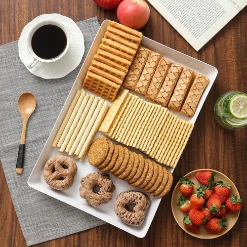 Miniatura 9 de 3 paquetes, 40 x 28 centímetros Bandejas grandes blancas reutilizables de plástico para servir galletas, aperitivos, charcutería, bocadillos