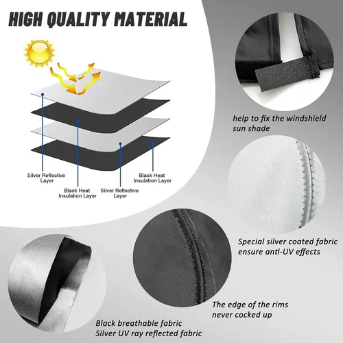 Miniatura 4 de D-Lumina - Parasol plegable para parabrisas para Dodge Ram 1500 2009-2018, protector de sol frontal que bloquea los rayos UV, accesorios para Plata
