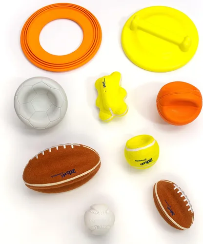 Miniatura 7 de Nylabone Power Play Gripz - Juguete de fieltro de goma para baloncesto, pelota chirriante para perros, tamaño mediano (1 unidad)