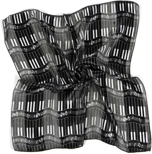 Miniatura 2 de SERENITA Pañuelo de satén para el cabello para mujer, regalo de notas musicales, bandana, bandana de seda con sensación de cuello cuadrado