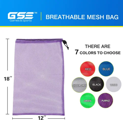 Miniatura 19 de GSE Games & Sports Expert Bolsa de malla con cordón para béisbol, pelotas de pickleball, pelotas de golf, gimnasio, equipo de natación, lavandería