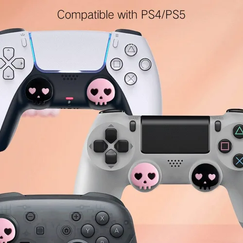 Miniatura 4 de PERFECTSIGHT Lindas tapas de agarre para el pulgar para el controlador PS5/PS4, tapas analógicas de silicona para Halloween para Xbox Series X/S