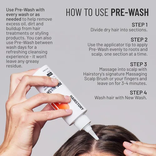 Miniatura 4 de Hairstory Prelavado – Enjuague micelar prebiótico para el cuero cabelludo para una limpieza profunda, elimina la acumulación y el aceite, equilibra