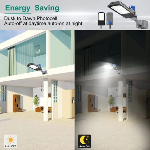 Miniatura 4 de Gebosun Luz de calle LED de 35 W para exteriores, del anochecer al amanecer con sensor de fotocélula, 5400 lm 6000 K, IP65 impermeable