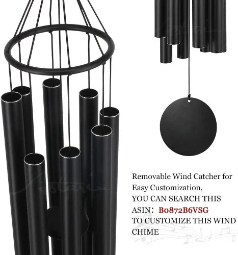 Miniatura 3 de ASTARIN - Carillón de viento para exteriores, gran tono profundo, 91 cm de gran carillón para exteriores, afinado, relajante, bajo grave, carillones