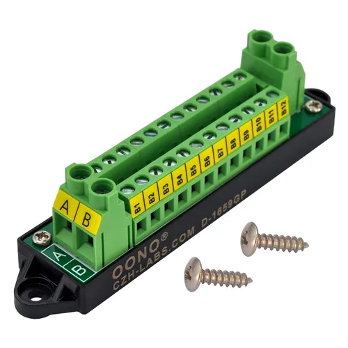 Miniatura 14 de OONO Módulo de distribución de bloque de terminales de posición 2x12 de 16 amperios para CA DC