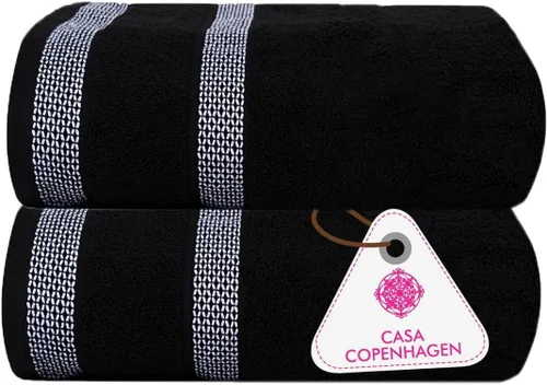 Miniatura 18 de CASA COPENHAGEN Juego de 6 toallas de palomitas de maíz, color azul polvoriento, 21.16 oz/m², 2 toallas de baño, 2 toallas de mano y 2 toallas