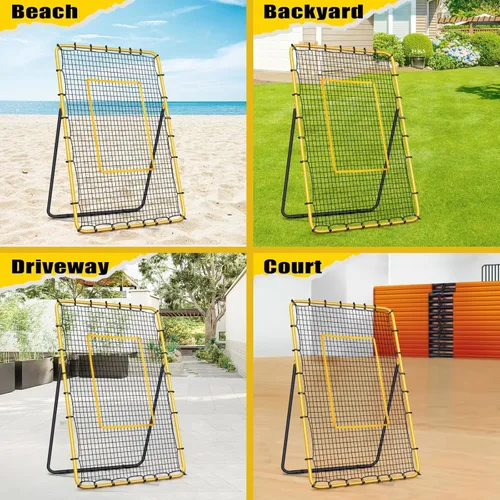 Miniatura 5 de Volleyball Rebounder Net 7x4 ft -5 Angles Adjustable, Outdoor Portable or Home Training Equipment, Backyard Volleyball Trainer with Rebound Net