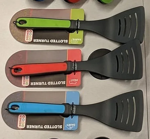 Miniatura 4 de Parve Green - Espátula giratoria ranurada, utensilio de cocina de silicona resistente para cocinar y hornear, mango ergonómico y agarre cómodo