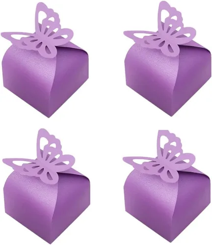 Miniatura 5 de KUPOO 50 cajas pequeñas de regalo de mariposa amarilla, caja de dulces para baby shower, cajas de regalo de mariposa pequeñas, regalos de fiesta