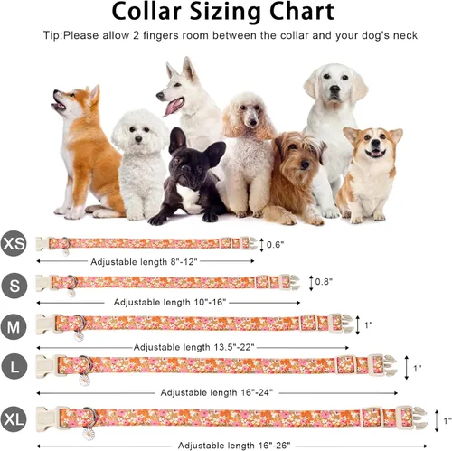 Miniatura 128 de Aring Pet Collar de algodón, lindo, con hebilla de liberación rápida, para bodas, para perros pequeños, medianos y grandes, rosa Terciopelo rosa