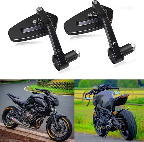 Miniatura 2 de Espejos de extremo de barra – Universal 7/8 estándar azul lente retrovisor flecha lateral compatible con Sportster 883 Street Bike Dirt Bike chopper