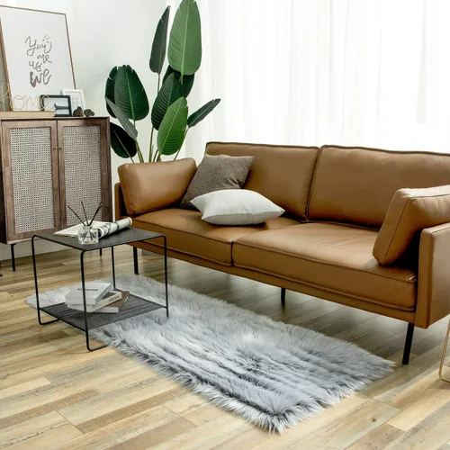 Miniatura 13 de Ashler Home Deco - Tapete de pelo sintético de oveja, mullido, suave, de 2 x 3 pies, lavable a máquina, dormitorio, habitación de los niños, sala