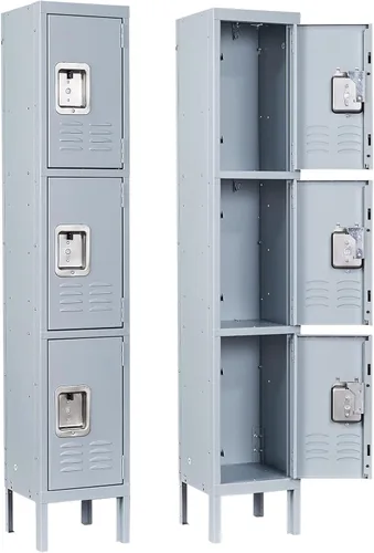Miniatura 15 de Casillero de Metal para el Hogar, Vestidor, Gimnasio, Casilleros de Almacenamiento de Acero de 65.98" para Empleados, Gabinete con Cerradura con 1