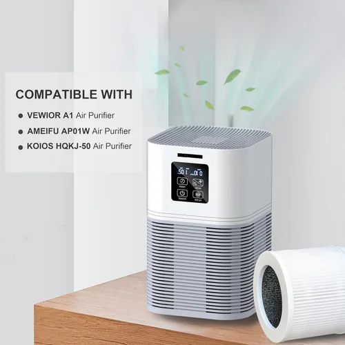 Miniatura 2 de Filtro de repuesto A1, compatible con el purificador de aire Vewior A1 HQSC-50, HQKJ-80 y AME AP01W, purificador de aire KOIOS HQKJ-50, repuesto