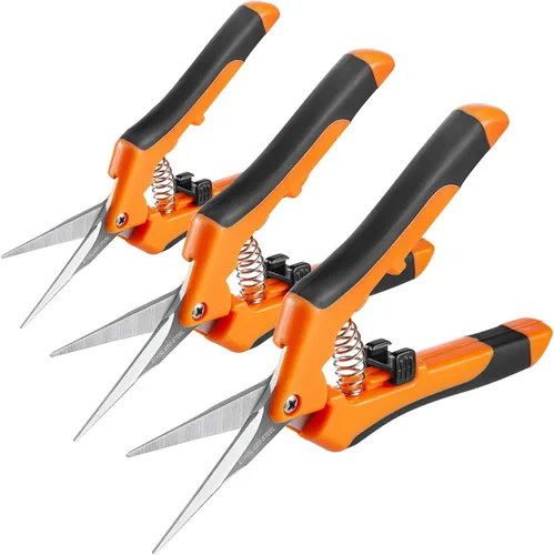 Miniatura 13 de GROWNEER 6 paquetes de tijeras de podar de 6.5 pulgadas con cuchillas curvas, tijeras de podar para jardinería, tijeras de podar a mano, cuchillas