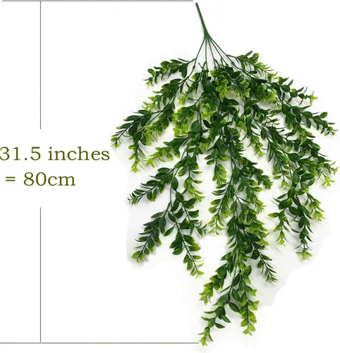 Miniatura 5 de Vid colgante artificial, hojas verdes de hiedra sintética, cadena de plástico, follaje, ratán, sauce, plantas, guirnalda de hojas de vegetación