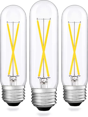 Miniatura 8 de Bombilla LED vintage T10, bombilla tubular regulable de 2 W, equivalente a bombilla incandescente de 25 W, blanco cálido de 2700 K, vidrio