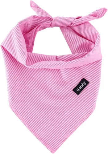 Bandanas de San Valentín para perro, diseño de rayas rosadas, pechera ajustable para razas de perro, lindo pañuelo de algodón para perros pequeños y