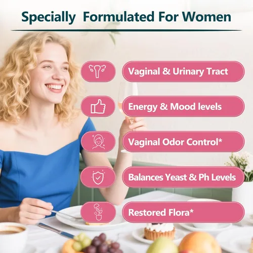 Miniatura 8 de KTT Probióticos vaginales fabricados en los Estados Unidos, equilibrio de pH para mujeres, 5 mil millones de UFC para mujer, probióticos