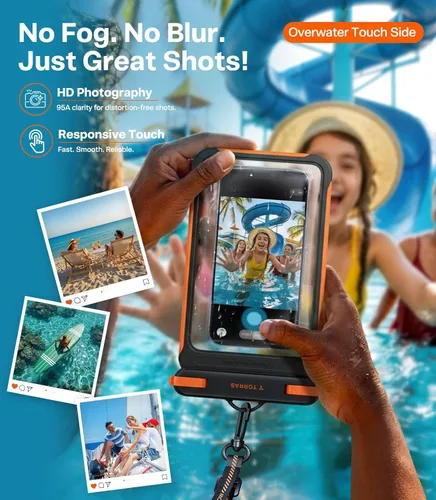 Miniatura 6 de TORRAS IPX8 - Funda impermeable para teléfono flotante, pantalla subacuática táctil, a prueba de agua con cordón para iPhone 17 Pro Max 16 S26, 1