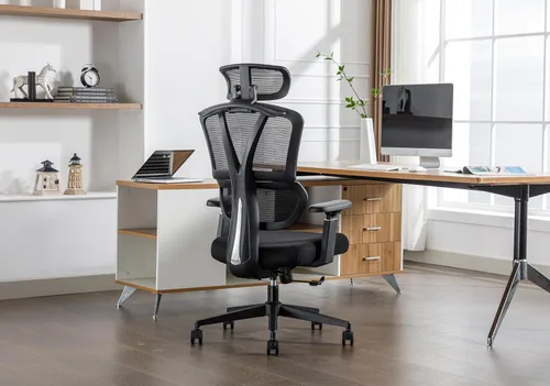 Silla de oficina ergonómica de 400 libras de capacidad, silla de escritorio de malla con soporte lumbar, reposabrazos 3D, reposacabezas ajustable,