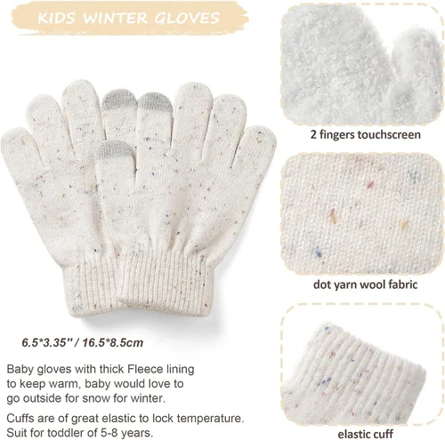 Miniatura 5 de Toddler Hat Scarf Glove Set 2t-4t Boy Girls Winter Beanie Hat Neck Warmer Mitten Kids Hats And Gloves Ages 4-8 Fleece Lined