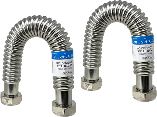 Miniatura 9 de PROCURU Paquete de 1 conector flexible para calentador de agua de acero inoxidable de 3/4 pulgadas FIP x 48 pulgadas (4 pies), certificado seguro