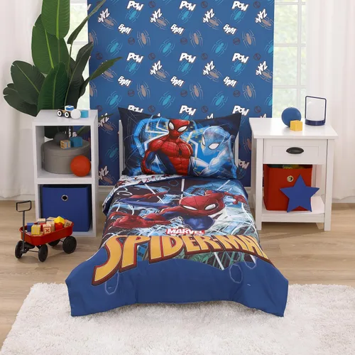 Miniatura 10 de NoJo Marvel Guardians of The Galaxy Azul Let's Rock Juego de Cama para Niños Pequeños de 4 Piezas - Edredón, Sábana Bajera Ajustable, Sábana