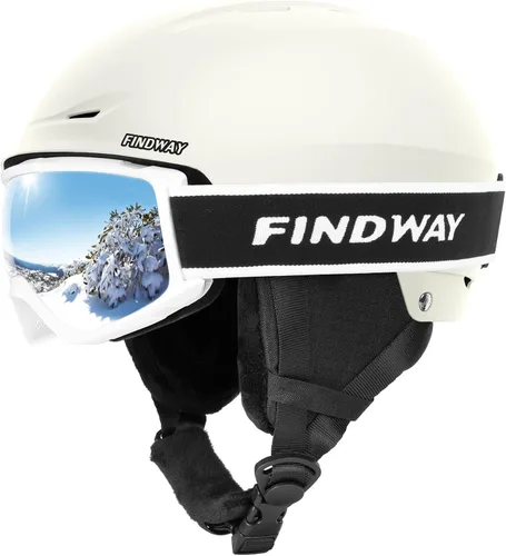 Miniatura 8 de Findway - Juego de Casco de Esquí, Casco de Snowboard con Gafas para Adultos [A Prueba de Golpes] Casco de Deportes de Nieve Seguro y Duradero