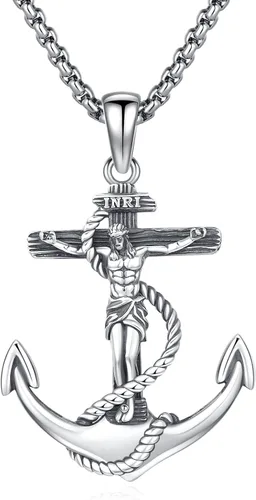 Miniatura 360 de Collar de plata de ley 925 con medalla de San Patrón, colgante de protección católica, amuleto, joyería religiosa para hombres y mujeres