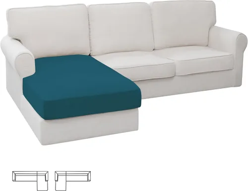 Miniatura 139 de Easy-Going - 4 Fundas de cojín elásticas para sofá seccional, izquierda/derecha, en forma de L, funda de asiento antideslizante, suave, flexible