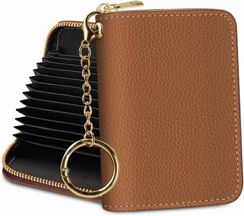 Miniatura 19 de Tarjetero Cartera RFID para Tarjetas de Crédito, Cartera Pequeña para Tarjetas para Mujeres con Llavero con Cremallera, Carteras para Tarjetas