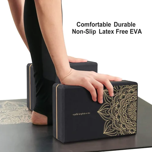 Miniatura 4 de nuveti Juego de 2 bloques de yoga, bloques de espuma de ladrillos de yoga de alta densidad para mejorar la fuerza, flexibilidad y equilibrio bloques