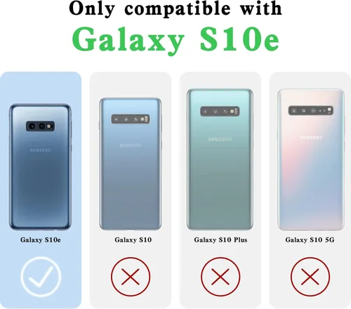 Miniatura 2 de Funda para Samsung Galaxy S10e, Galaxy S10e para mujer, con purpurina, cristal suave, transparente, TPU de lujo, bonita funda protectora con correa