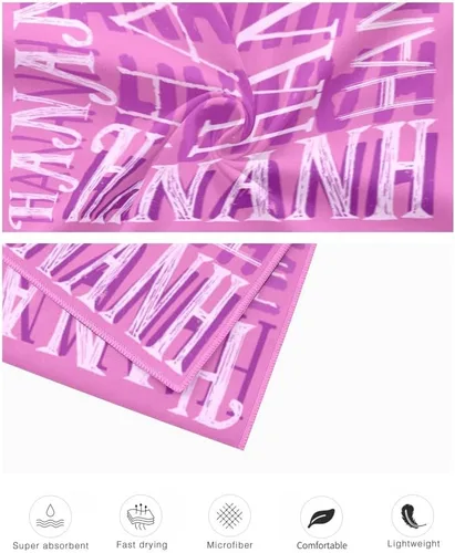 Miniatura 7 de Toalla de playa con nombre personalizado para adultos, niños, toalla de playa súper suave de secado rápido para niñas y niños, toalla de playa